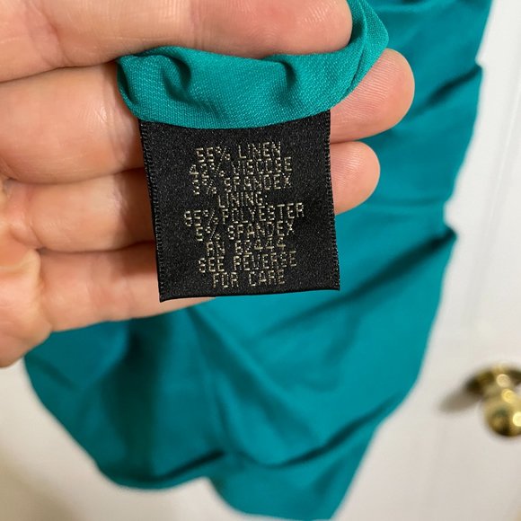 Nicole Miller Bodycon Ruched Aquamarine Dress - Picture 11 of 12